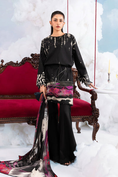 Maria B | M Basics Dreamscape Eid Lawn | MB-CUSV14-06A-Brand:Maria B-Type:Ladies Clothes-Black-Lawn-House of Maryam- Buy in UK, USA