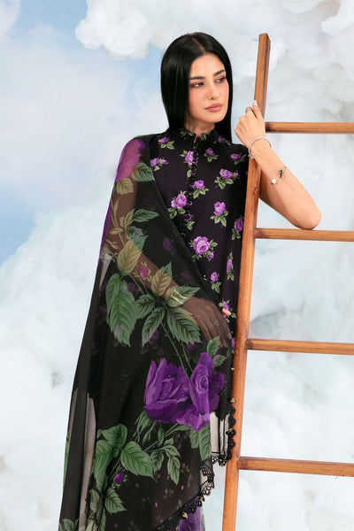 Maria B | M Basics Dreamscape Eid Lawn | MB-CUSV14-09B-Brand:Maria B-Type:Ladies Clothes-Black-Lawn-House of Maryam- Buy in UK, USA