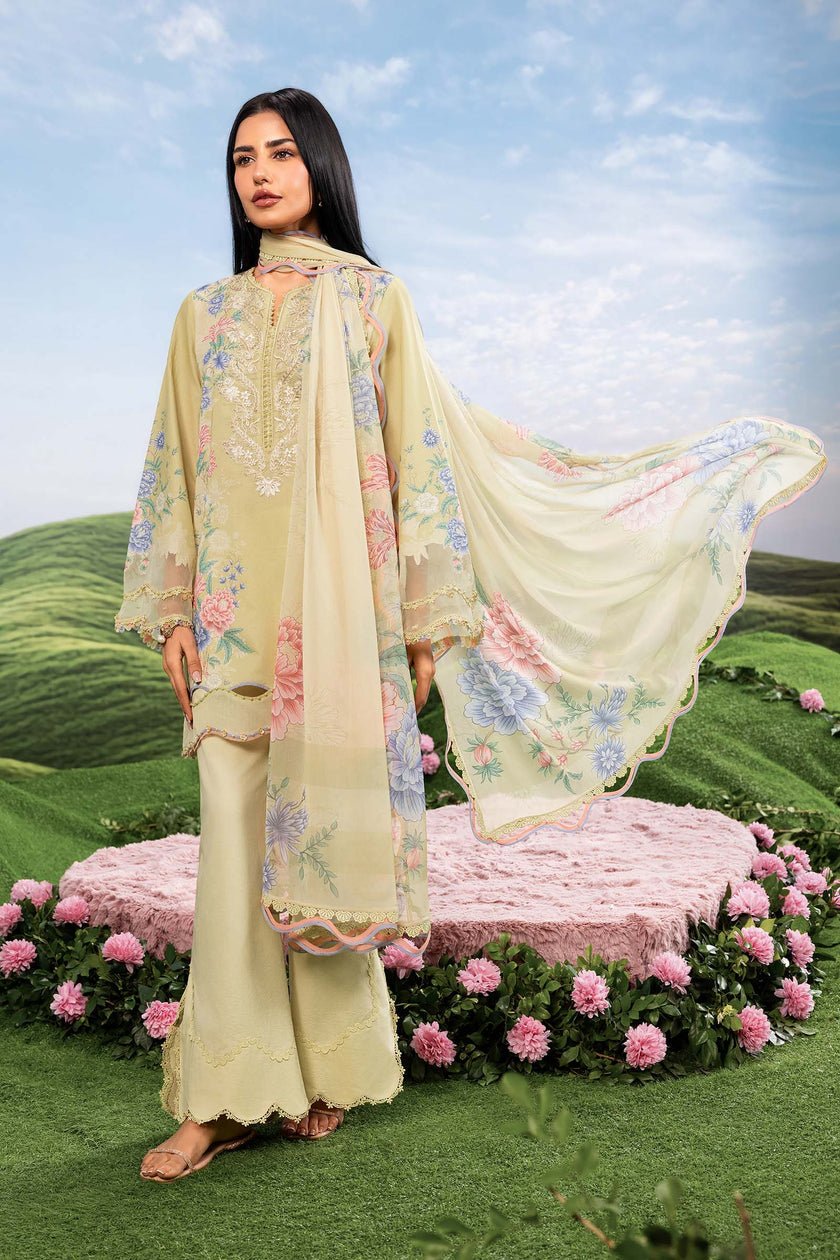 Maria B | M Basics Dreamscape Eid Lawn | MB-CUSV14-11A-Brand:Maria B-Type:Ladies Clothes-Rich Green-Lawn-House of Maryam- Buy in UK, USA