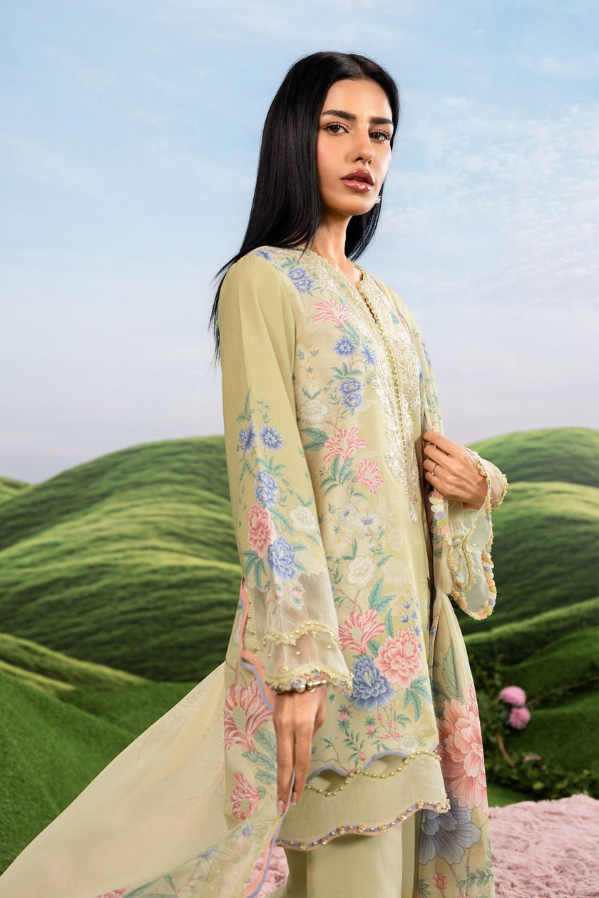 Maria B | M Basics Dreamscape Eid Lawn | MB-CUSV14-11A-Brand:Maria B-Type:Ladies Clothes-Rich Green-Lawn-House of Maryam- Buy in UK, USA