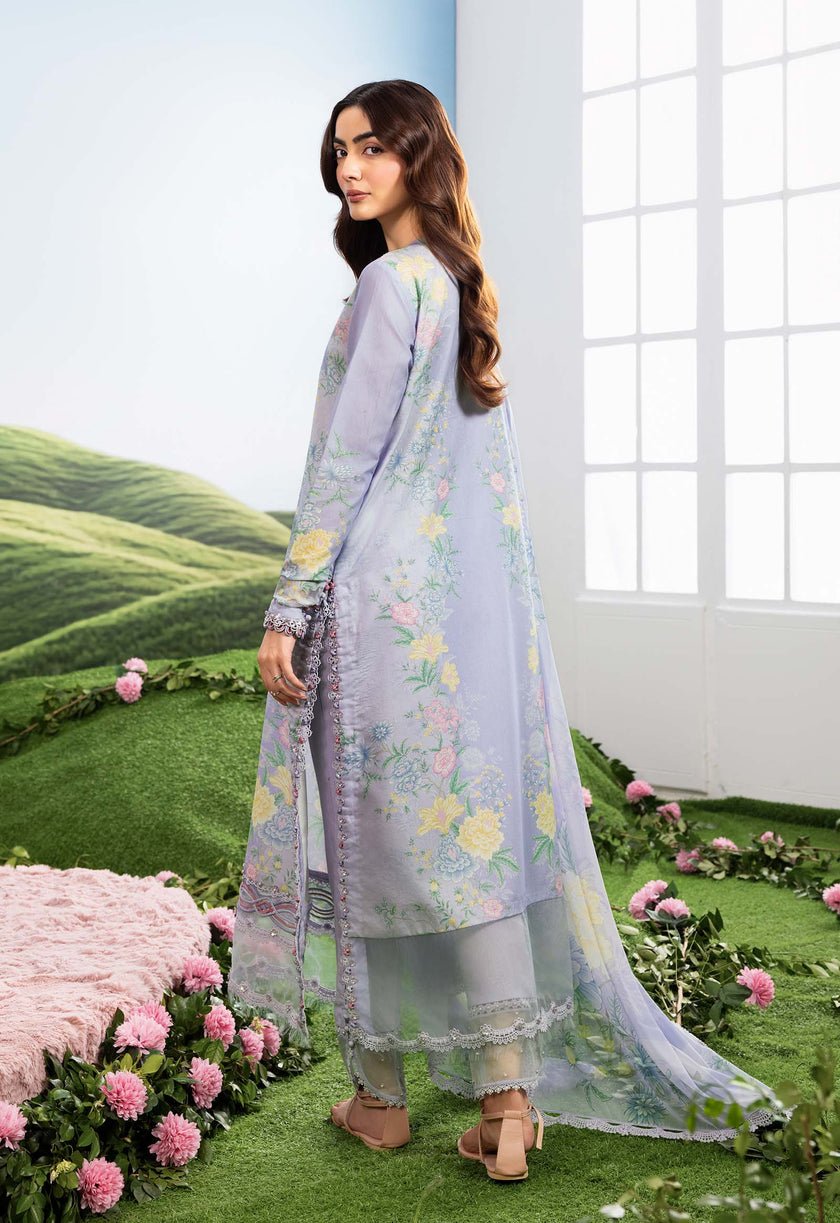 Maria B | M Basics Dreamscape Eid Lawn | MB-CUSV14-11B-Brand:Maria B-Type:Ladies Clothes-Lavender Gray-Lawn-House of Maryam- Buy in UK, USA