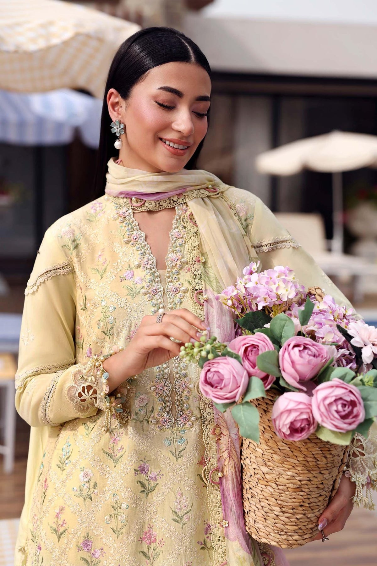 Maria B | M Prints 26 | MPT-3001-A-Brand:Maria B-Type:Ladies Clothes-Butter Yellow-Lawn-House of Maryam- Buy in UK, USA