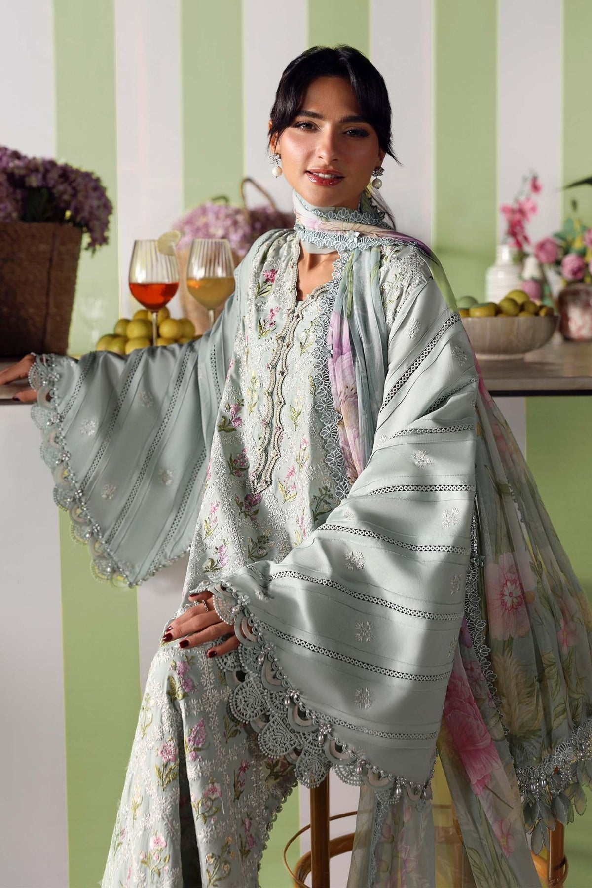 Maria B | M Prints 26 | MPT-3001-B-Brand:Maria B-Type:Ladies Clothes-Gray-Lawn-House of Maryam- Buy in UK, USA