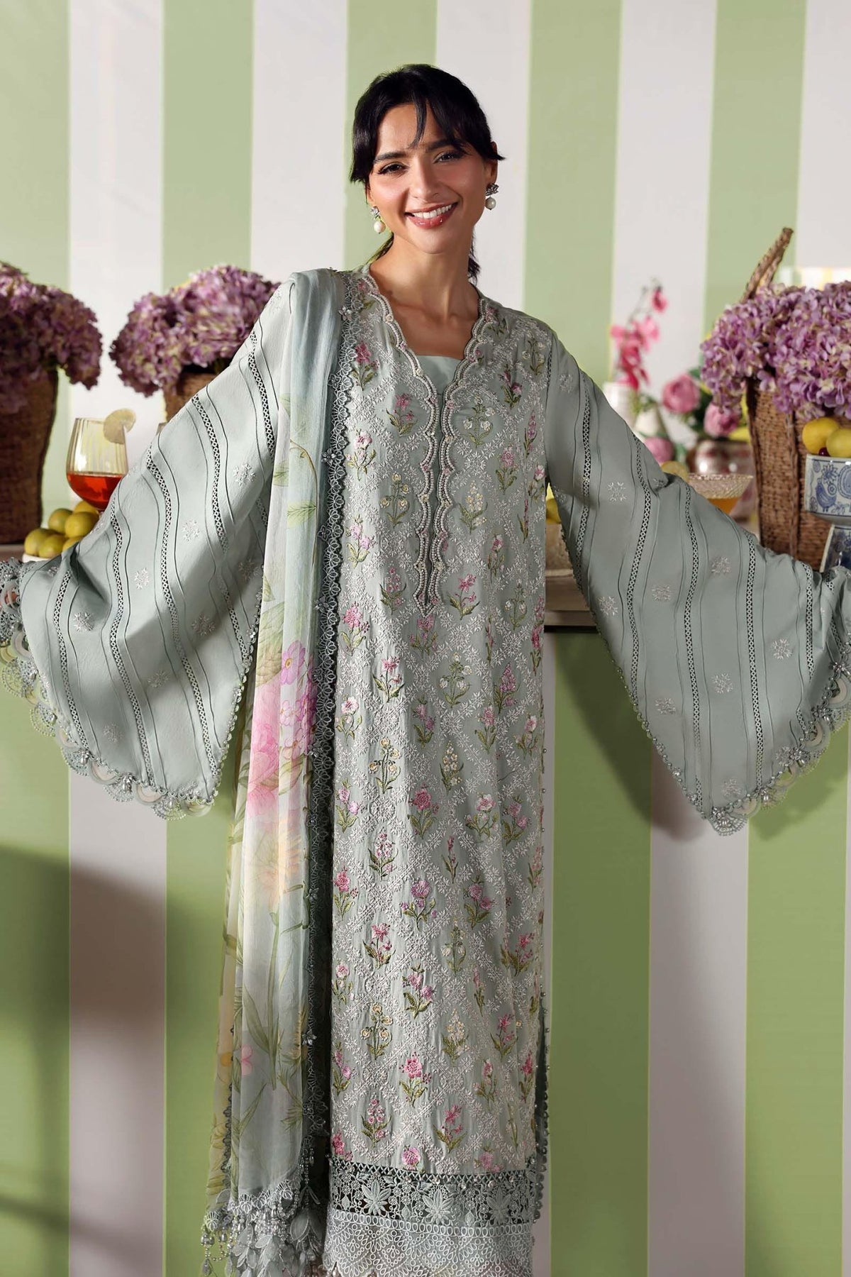 Maria B | M Prints 26 | MPT-3001-B-Brand:Maria B-Type:Ladies Clothes-Gray-Lawn-House of Maryam- Buy in UK, USA