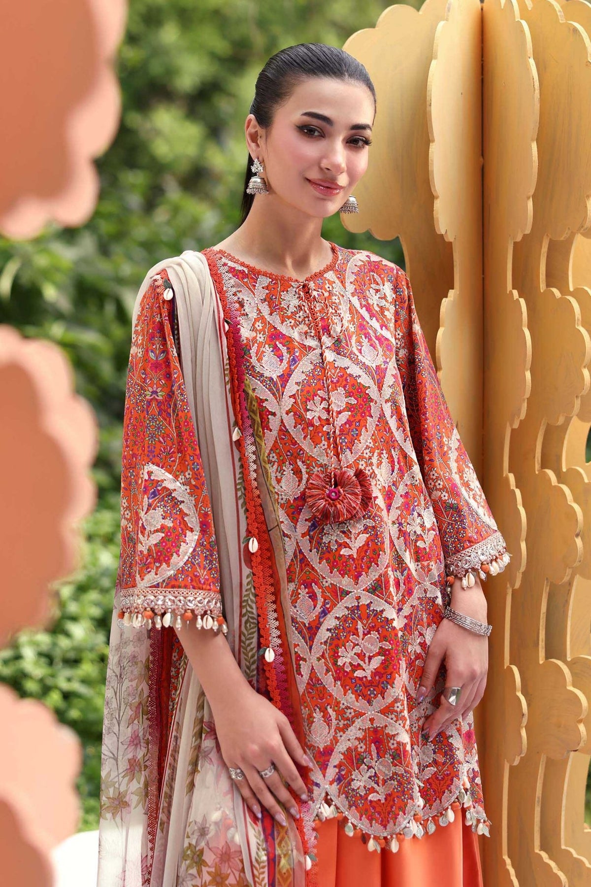 Maria B | M Prints 26 | MPT-3003-A-Brand:Maria B-Type:Ladies Clothes-Rust-Lawn-House of Maryam- Buy in UK, USA