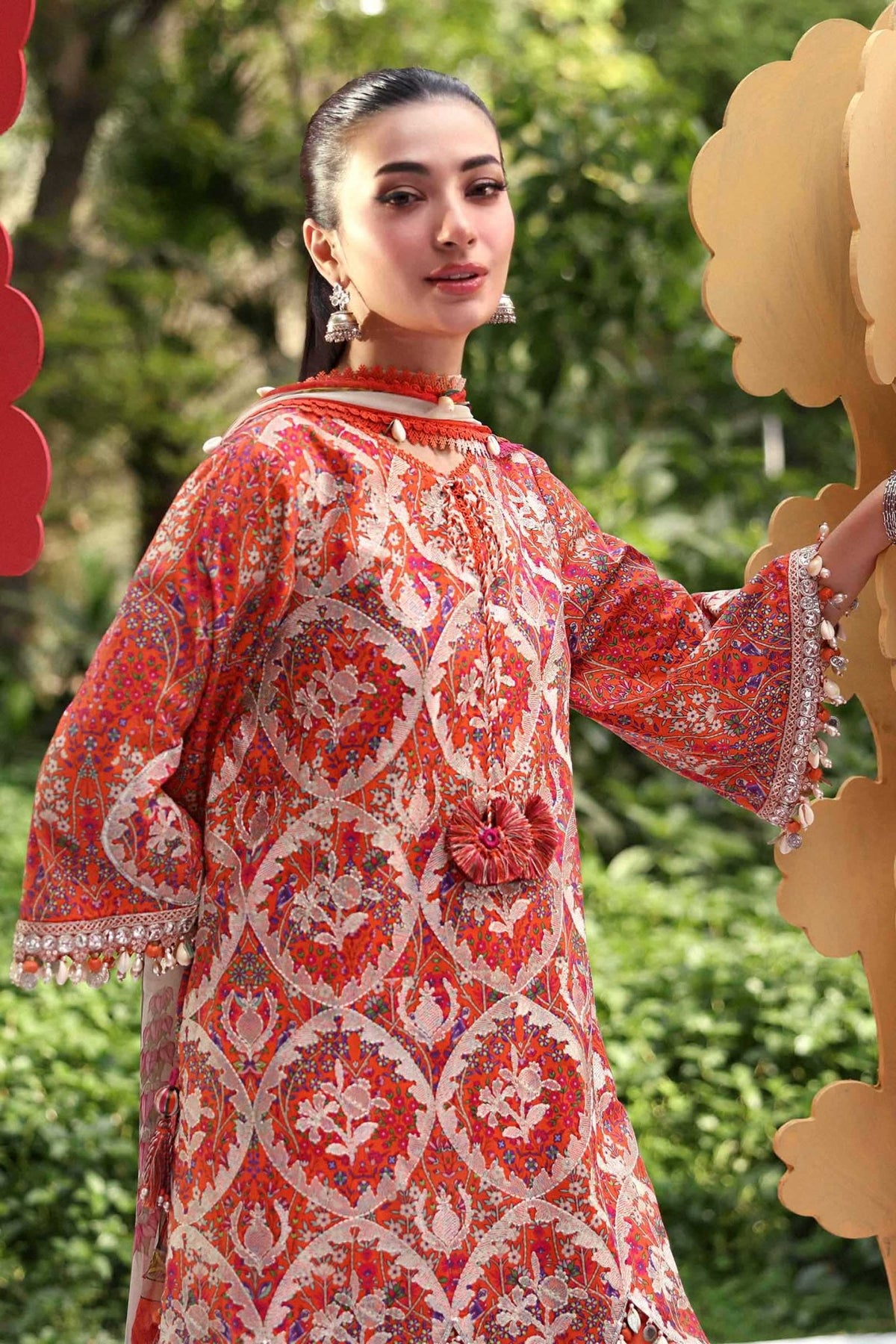 Maria B | M Prints 26 | MPT-3003-A-Brand:Maria B-Type:Ladies Clothes-Rust-Lawn-House of Maryam- Buy in UK, USA
