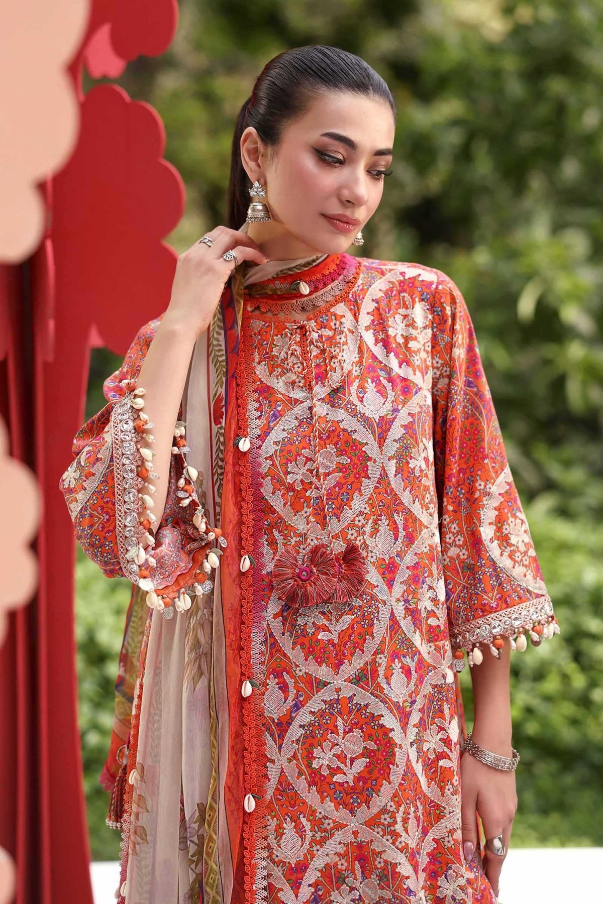 Maria B | M Prints 26 | MPT-3003-A-Brand:Maria B-Type:Ladies Clothes-Rust-Lawn-House of Maryam- Buy in UK, USA