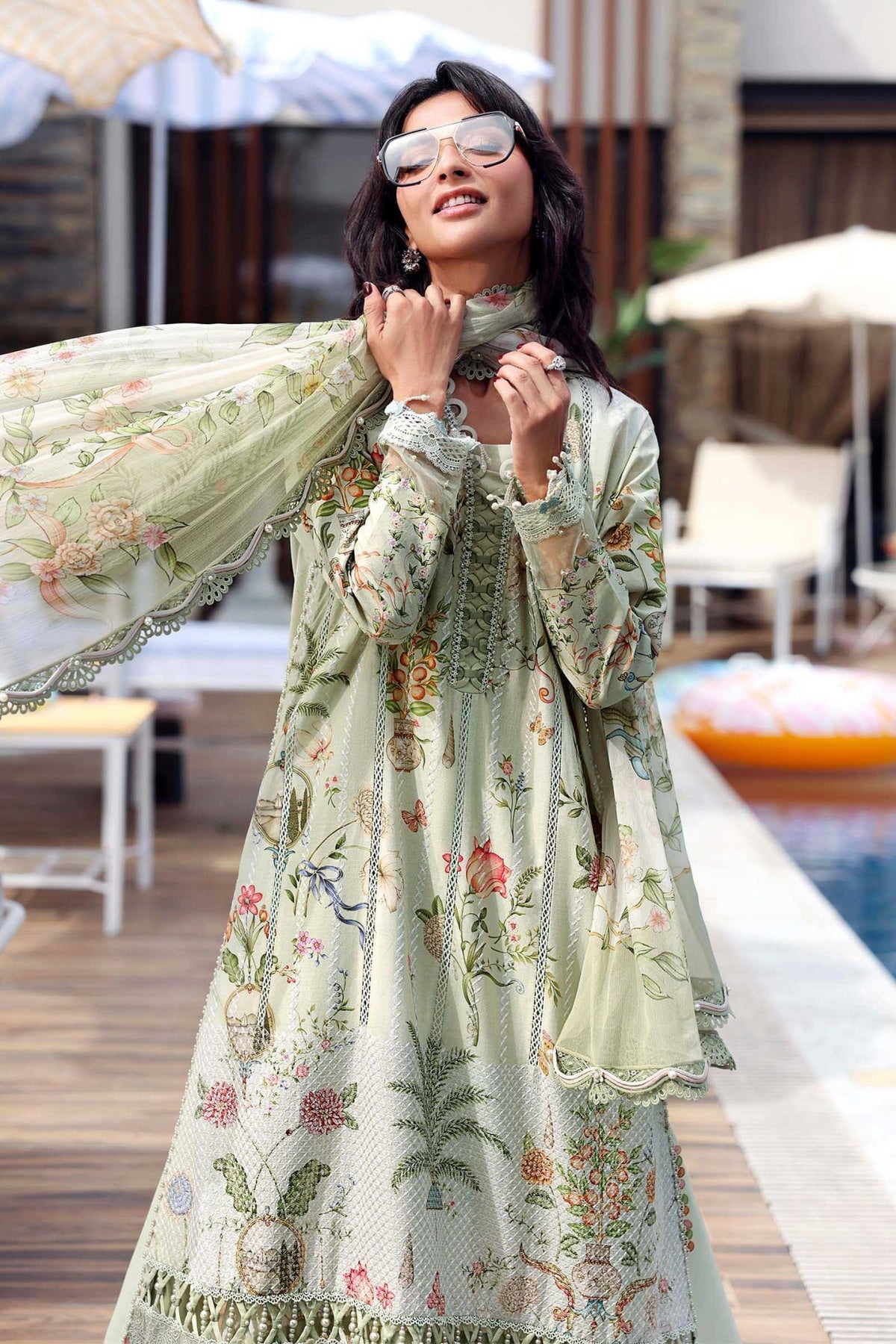 Maria B | M Prints 26 | MPT-3004-B-Brand:Maria B-Type:Ladies Clothes-Mint-Lawn-House of Maryam- Buy in UK, USA