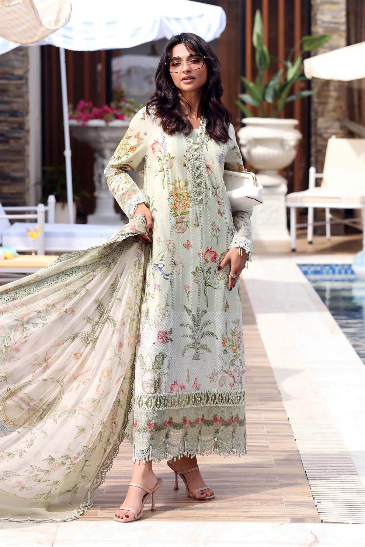 Maria B | M Prints 26 | MPT-3004-B-Brand:Maria B-Type:Ladies Clothes-Mint-Lawn-House of Maryam- Buy in UK, USA