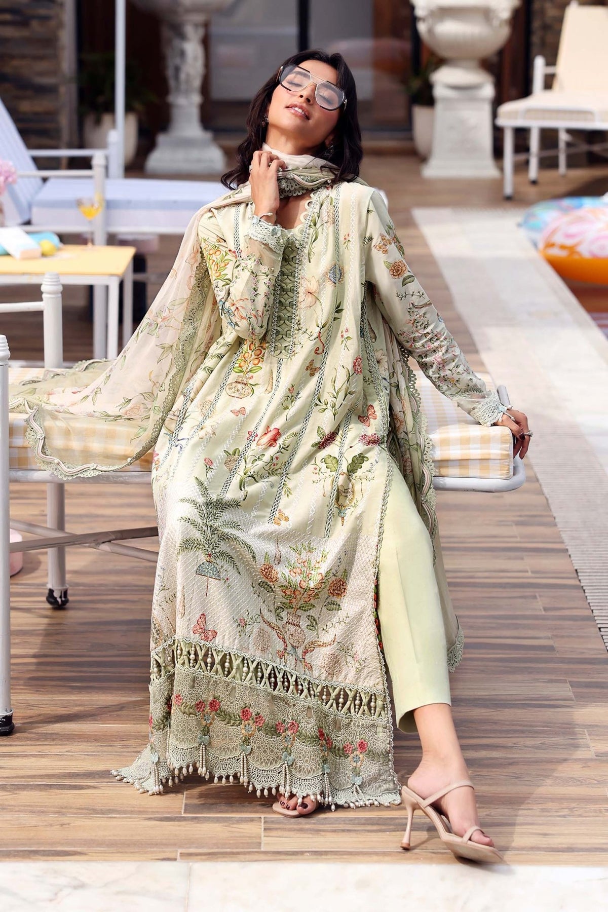 Maria B | M Prints 26 | MPT-3004-B-Brand:Maria B-Type:Ladies Clothes-Mint-Lawn-House of Maryam- Buy in UK, USA