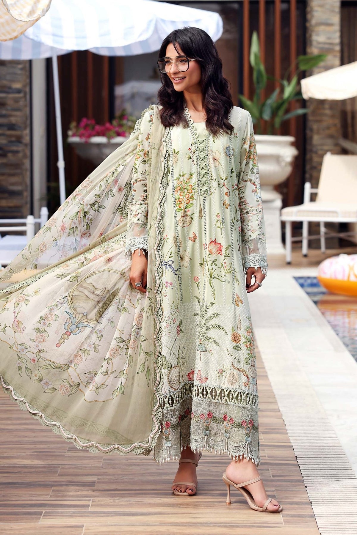 Maria B | M Prints 26 | MPT-3004-B-Brand:Maria B-Type:Ladies Clothes-Mint-Lawn-House of Maryam- Buy in UK, USA