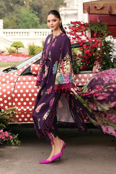 Maria B | M Prints 26 | MPT-3005-A-Brand:Maria B-Type:Ladies Clothes-Dark Purple-Lawn-House of Maryam- Buy in UK, USA