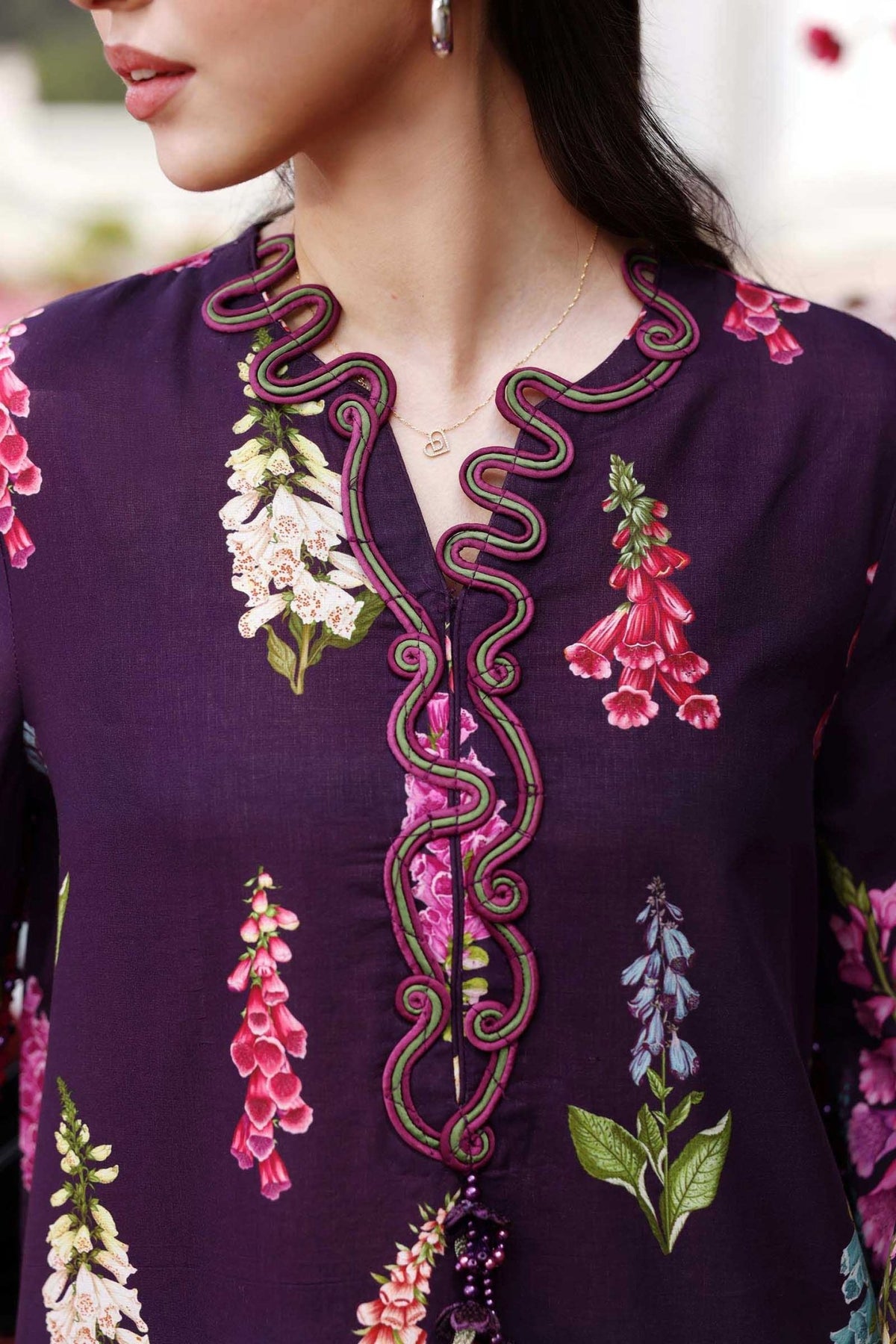Maria B | M Prints 26 | MPT-3005-A-Brand:Maria B-Type:Ladies Clothes-Dark Purple-Lawn-House of Maryam- Buy in UK, USA
