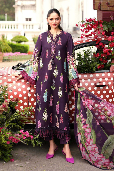 Maria B | M Prints 26 | MPT-3005-A-Brand:Maria B-Type:Ladies Clothes-Dark Purple-Lawn-House of Maryam- Buy in UK, USA