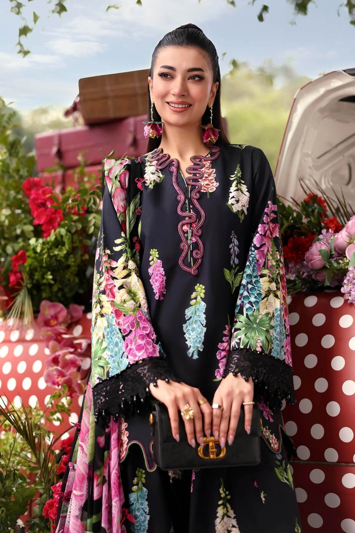 Maria B | M Prints 26 | MPT-3005-B-Brand:Maria B-Type:Ladies Clothes-Black-Lawn-House of Maryam- Buy in UK, USA