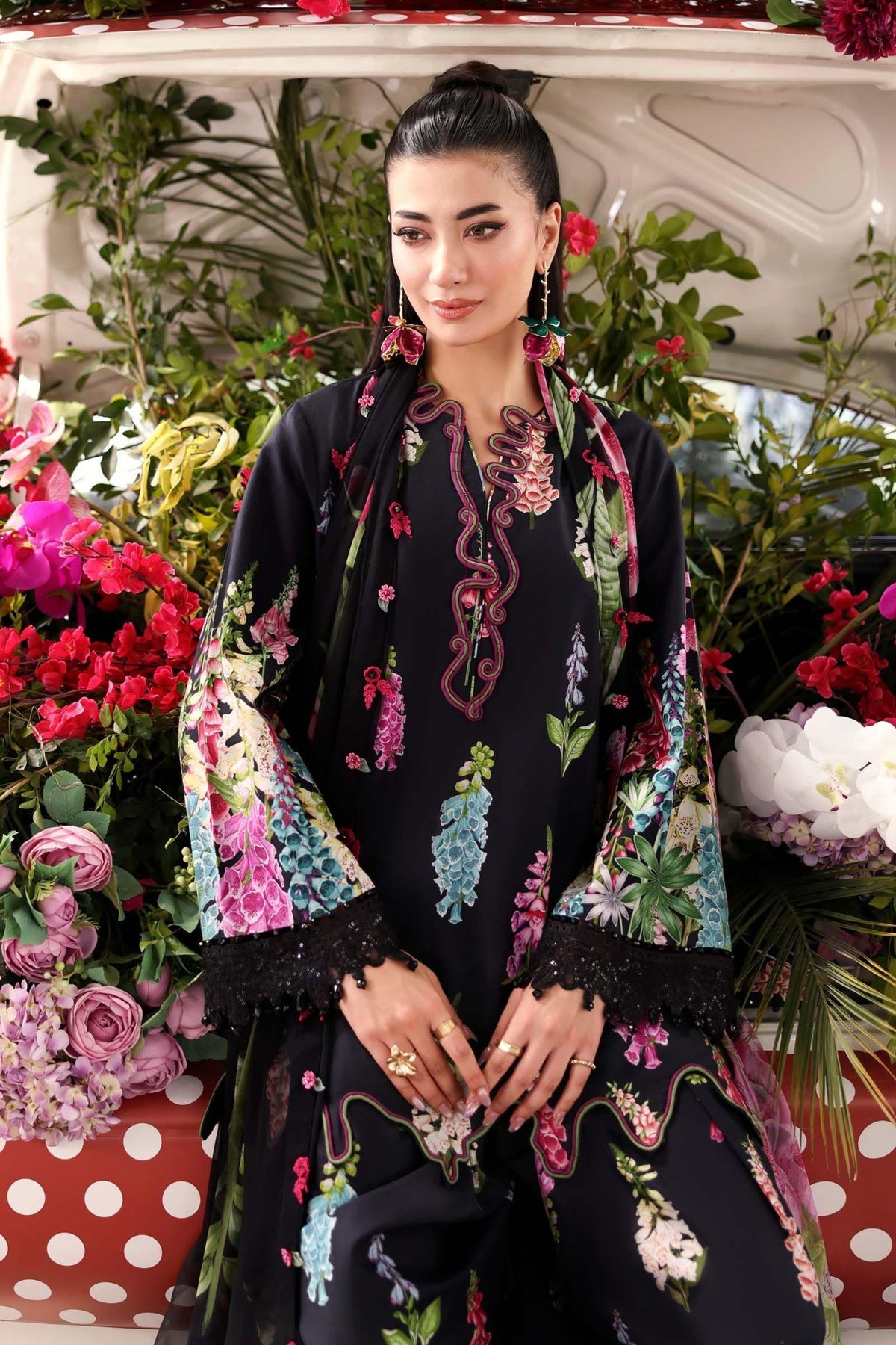 Maria B | M Prints 26 | MPT-3005-B-Brand:Maria B-Type:Ladies Clothes-Black-Lawn-House of Maryam- Buy in UK, USA