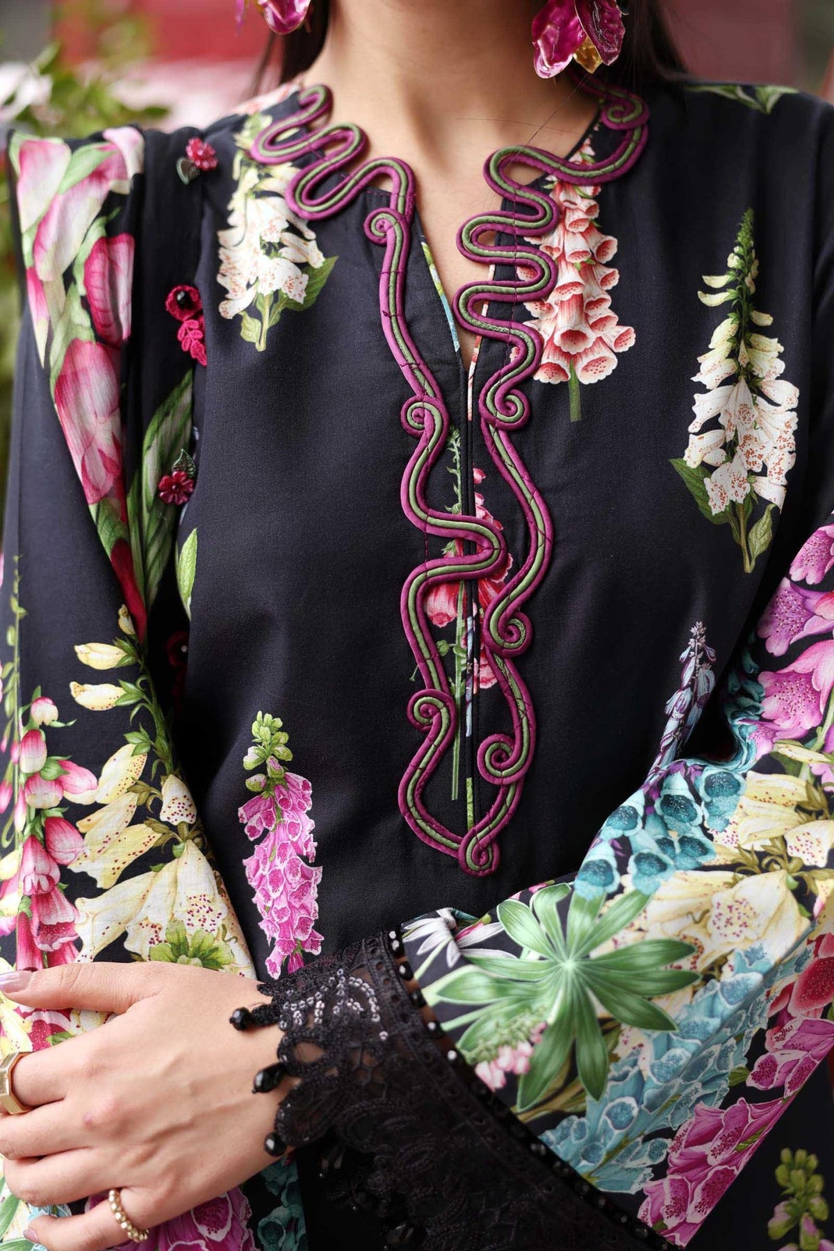 Maria B | M Prints 26 | MPT-3005-B-Brand:Maria B-Type:Ladies Clothes-Black-Lawn-House of Maryam- Buy in UK, USA
