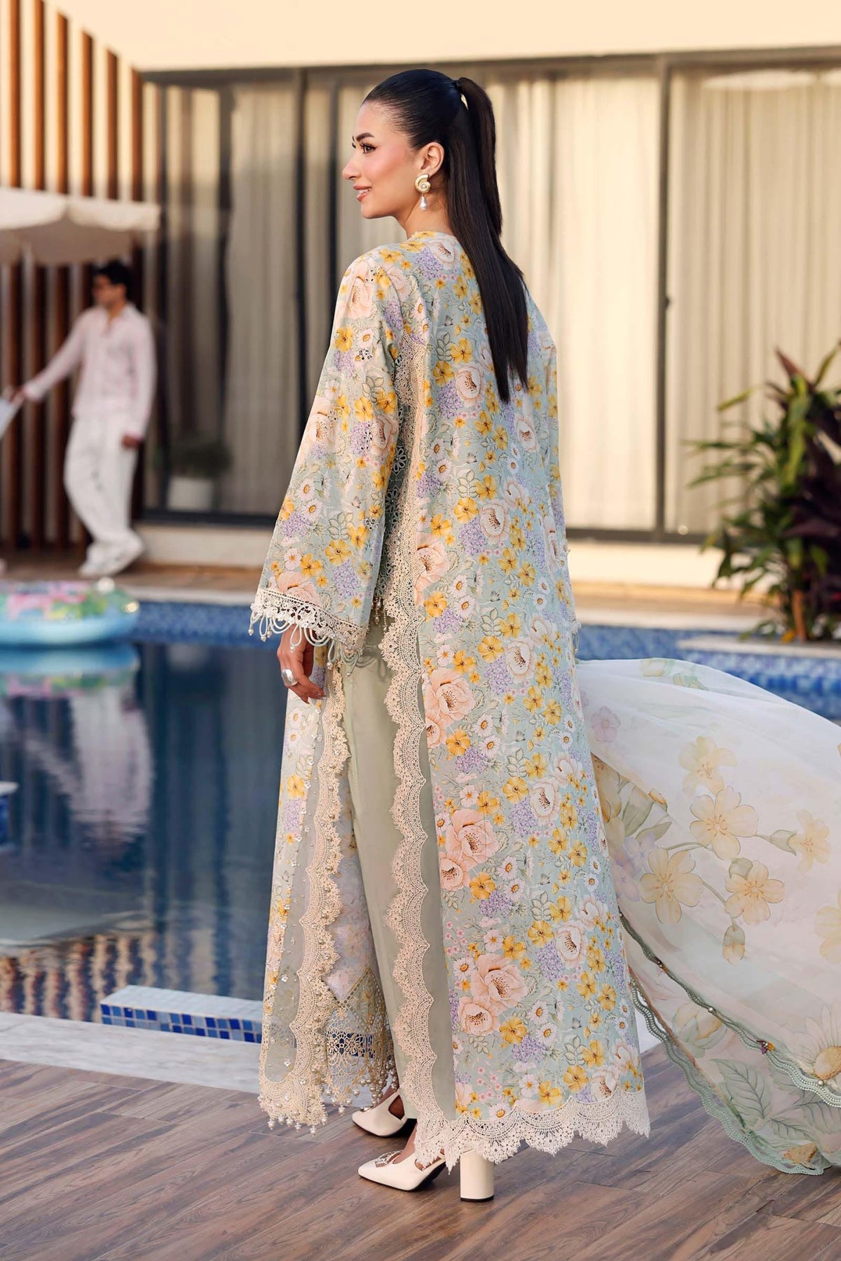Maria B | M Prints 26 | MPT-3007-A-Brand:Maria B-Type:Ladies Clothes-Mint-Lawn-House of Maryam- Buy in UK, USA