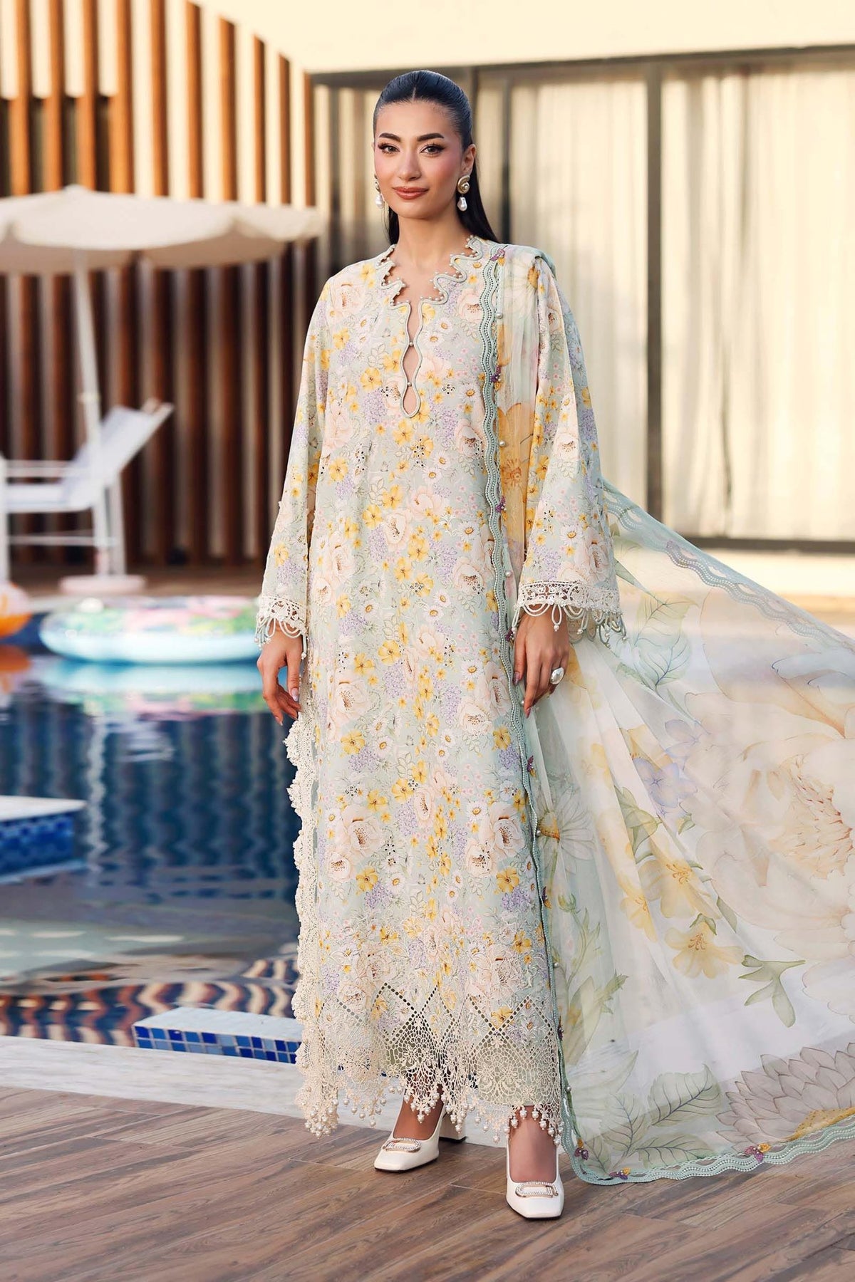 Maria B | M Prints 26 | MPT-3007-A-Brand:Maria B-Type:Ladies Clothes-Mint-Lawn-House of Maryam- Buy in UK, USA