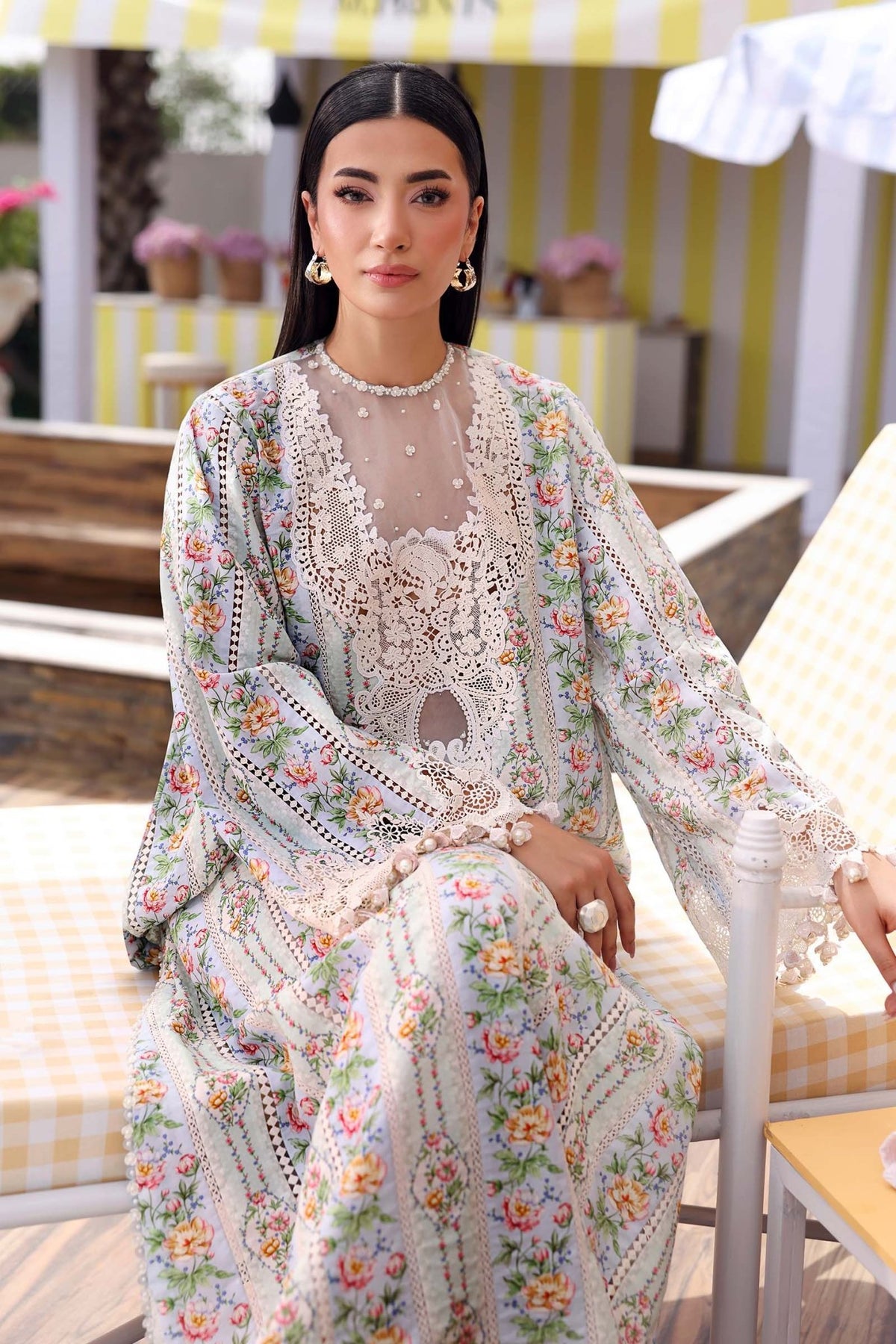 Maria B | M Prints 26 | MPT-3010-B-Brand:Maria B-Type:Ladies Clothes-Off White-Lawn-House of Maryam- Buy in UK, USA
