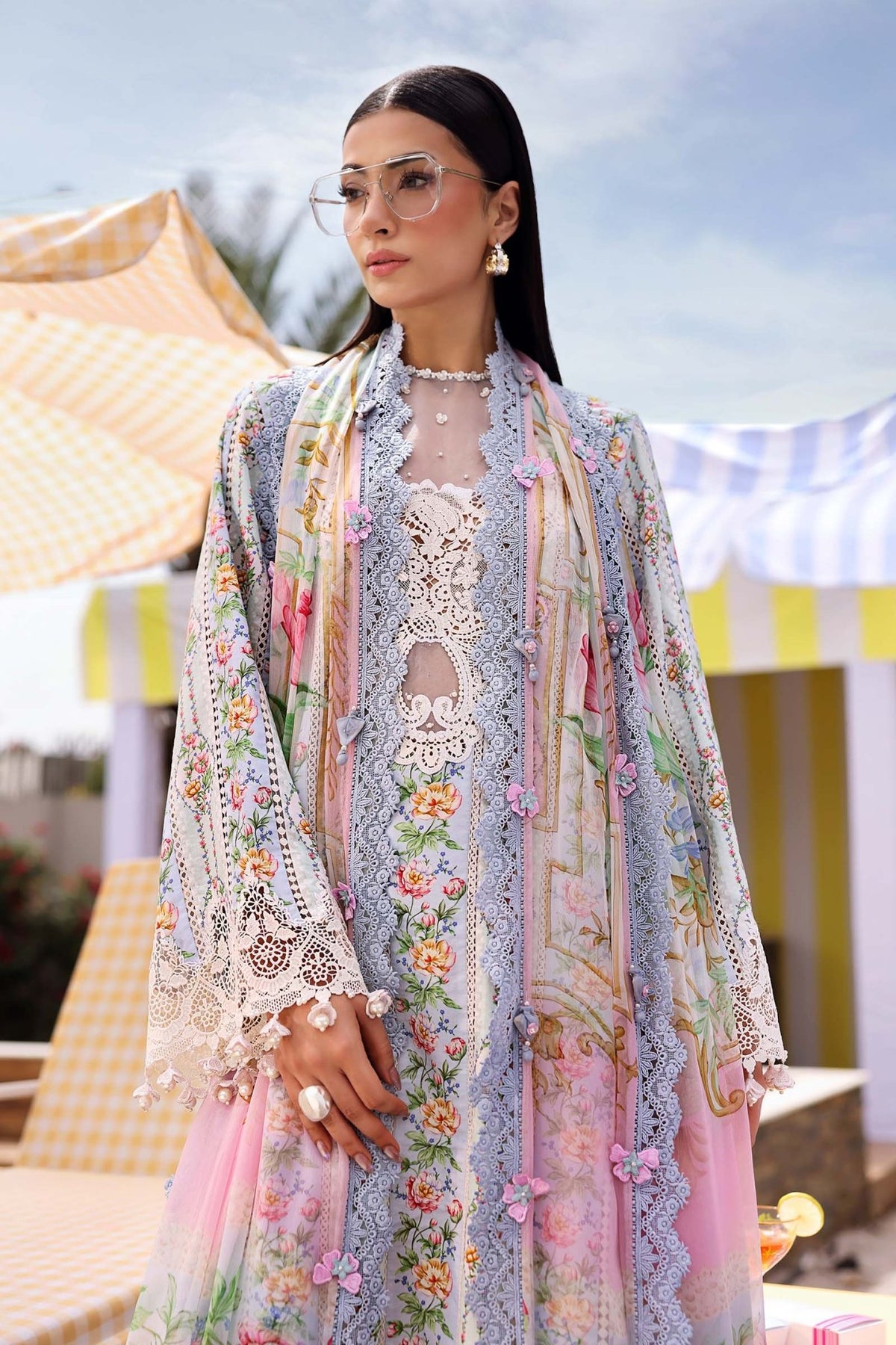 Maria B | M Prints 26 | MPT-3010-B-Brand:Maria B-Type:Ladies Clothes-Off White-Lawn-House of Maryam- Buy in UK, USA