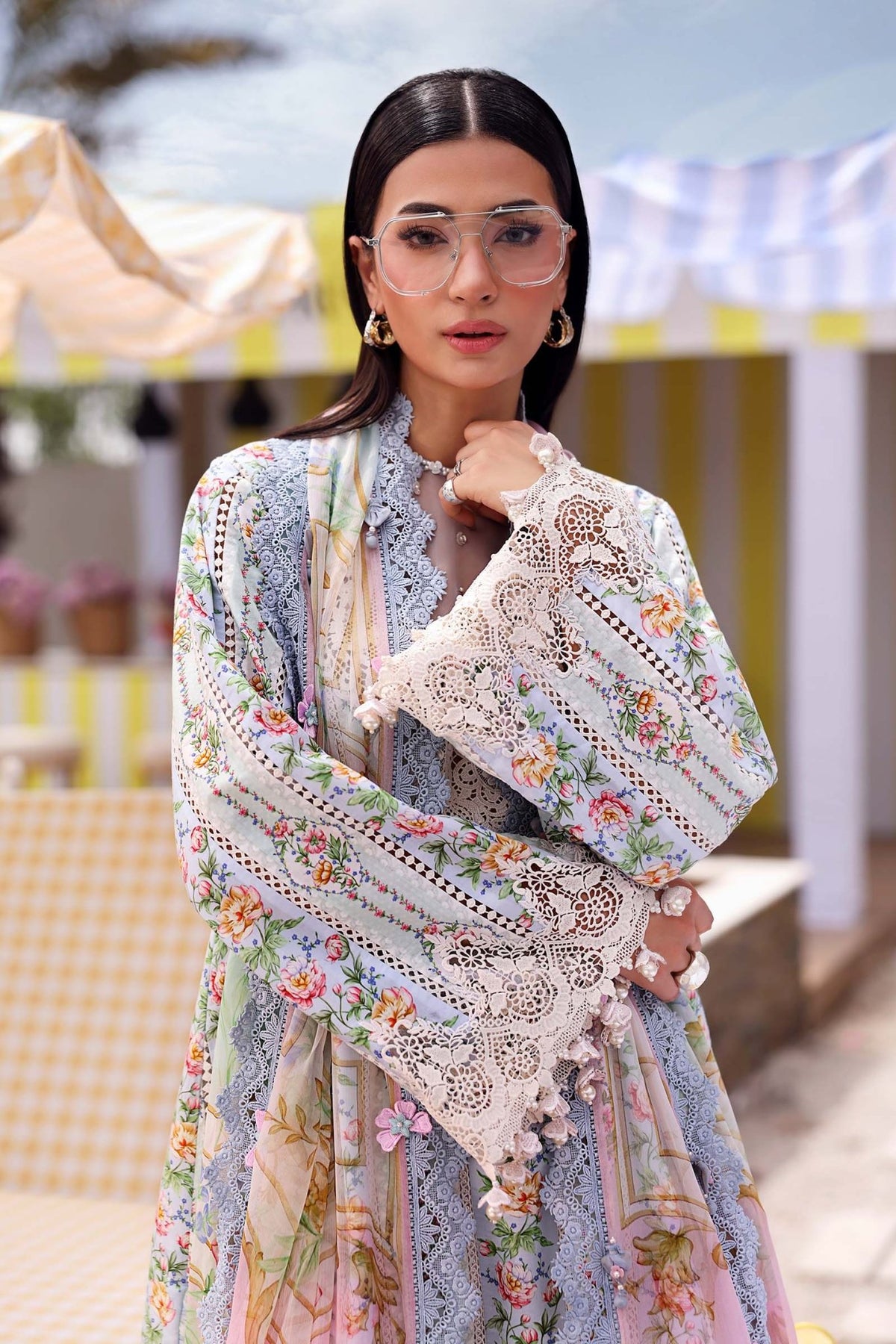Maria B | M Prints 26 | MPT-3010-B-Brand:Maria B-Type:Ladies Clothes-Off White-Lawn-House of Maryam- Buy in UK, USA
