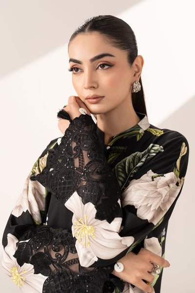 Maria B | RTW | 2 Piece Embroidered Arabic Lawn Suit-Brand:Maria B-Type:Luxury Pret-Black - House of Maryam- Buy in UK, USA
