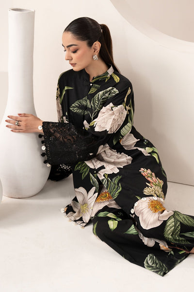 Maria B | RTW | 2 Piece Embroidered Arabic Lawn Suit-Brand:Maria B-Type:Luxury Pret-Black - House of Maryam- Buy in UK, USA