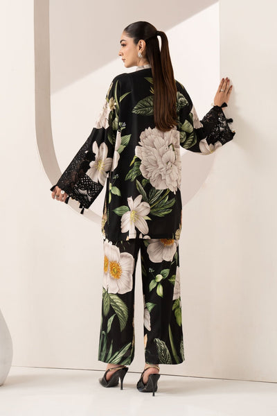 Maria B | RTW | 2 Piece Embroidered Arabic Lawn Suit-Brand:Maria B-Type:Luxury Pret-Black - House of Maryam- Buy in UK, USA