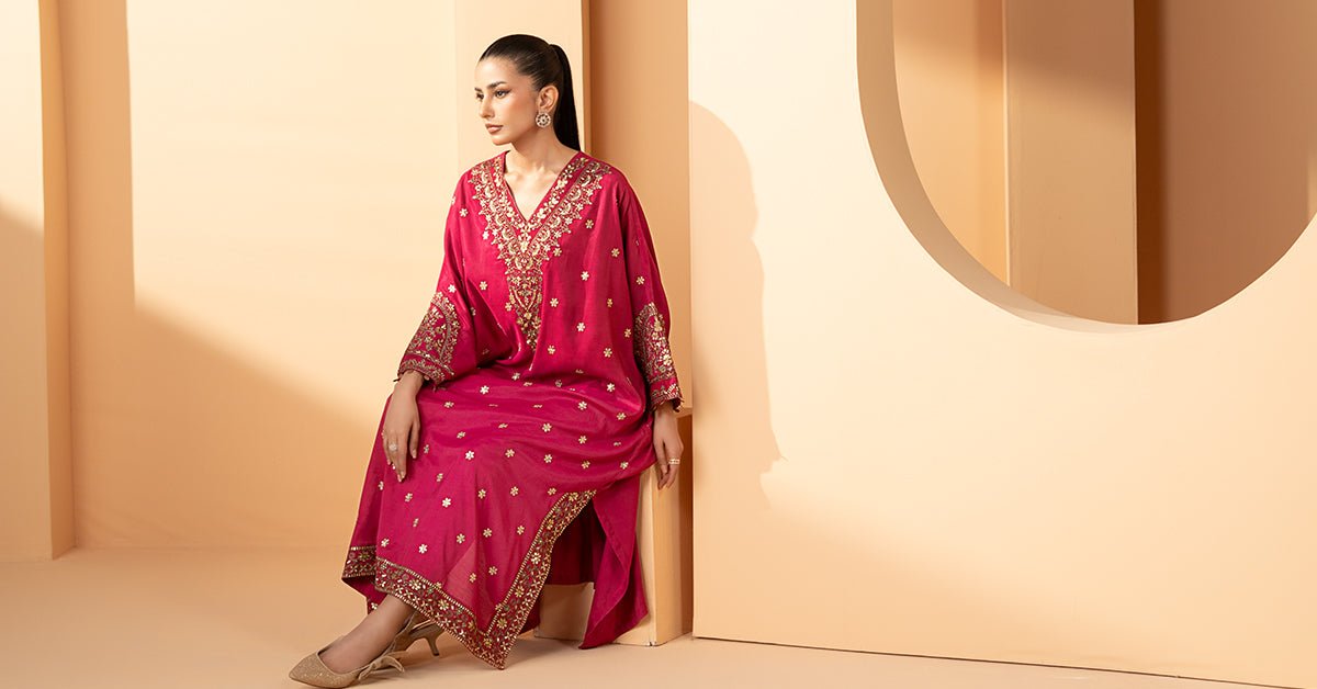 Maria B | RTW | 2 Piece Embroidered Grip Suit-Brand:Maria B-Type:Luxury Pret-Pink - House of Maryam- Buy in UK, USA