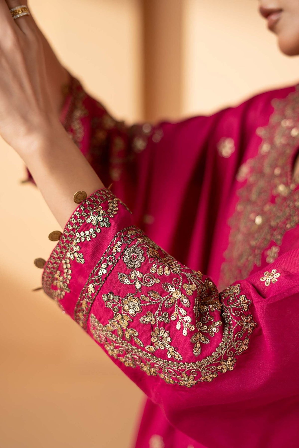 Maria B | RTW | 2 Piece Embroidered Grip Suit-Brand:Maria B-Type:Luxury Pret-Pink - House of Maryam- Buy in UK, USA