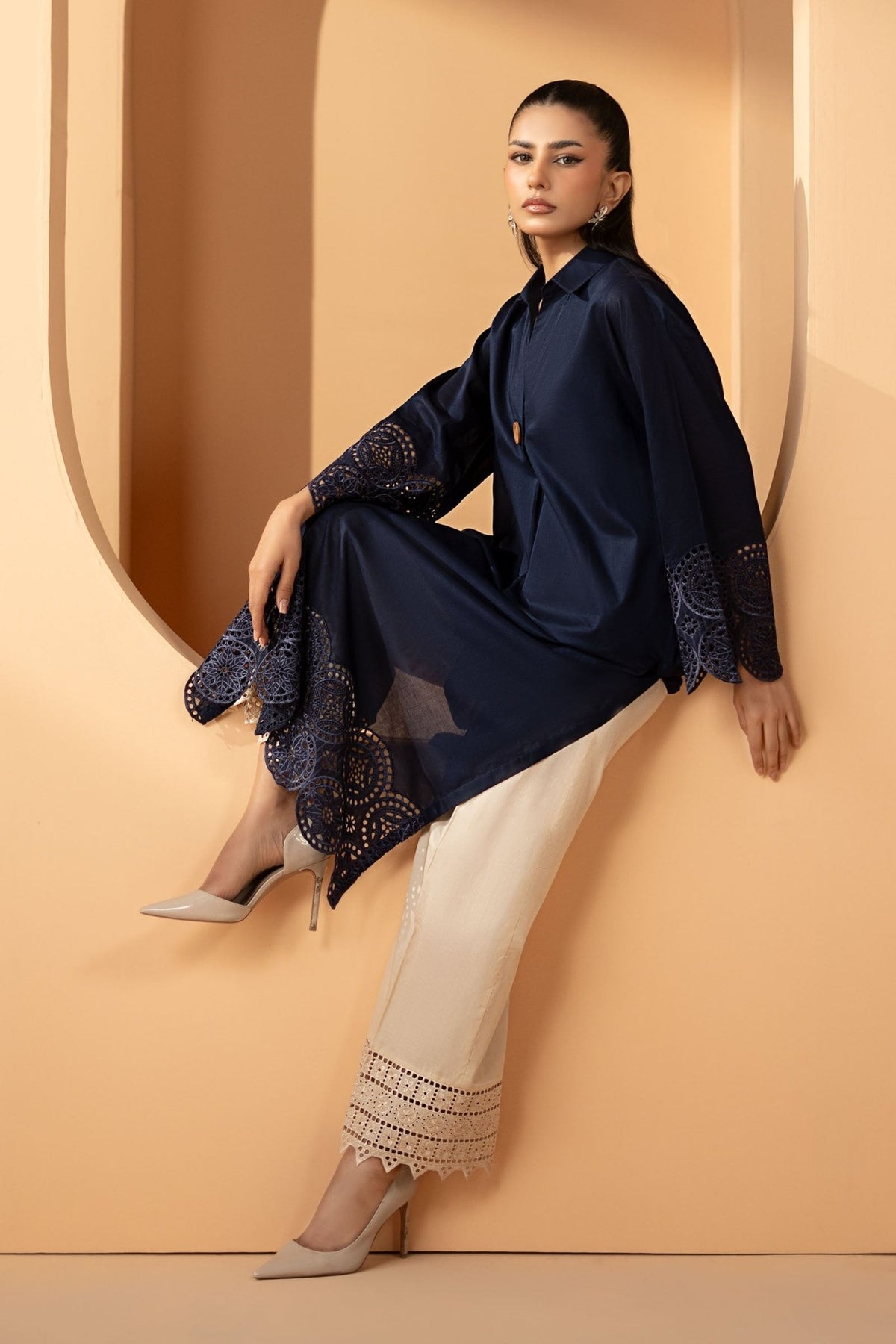 Maria B | RTW | 2 Piece Embroidered Lawn Suit-Brand:Maria B-Type:Luxury Pret-Blue - House of Maryam- Buy in UK, USA