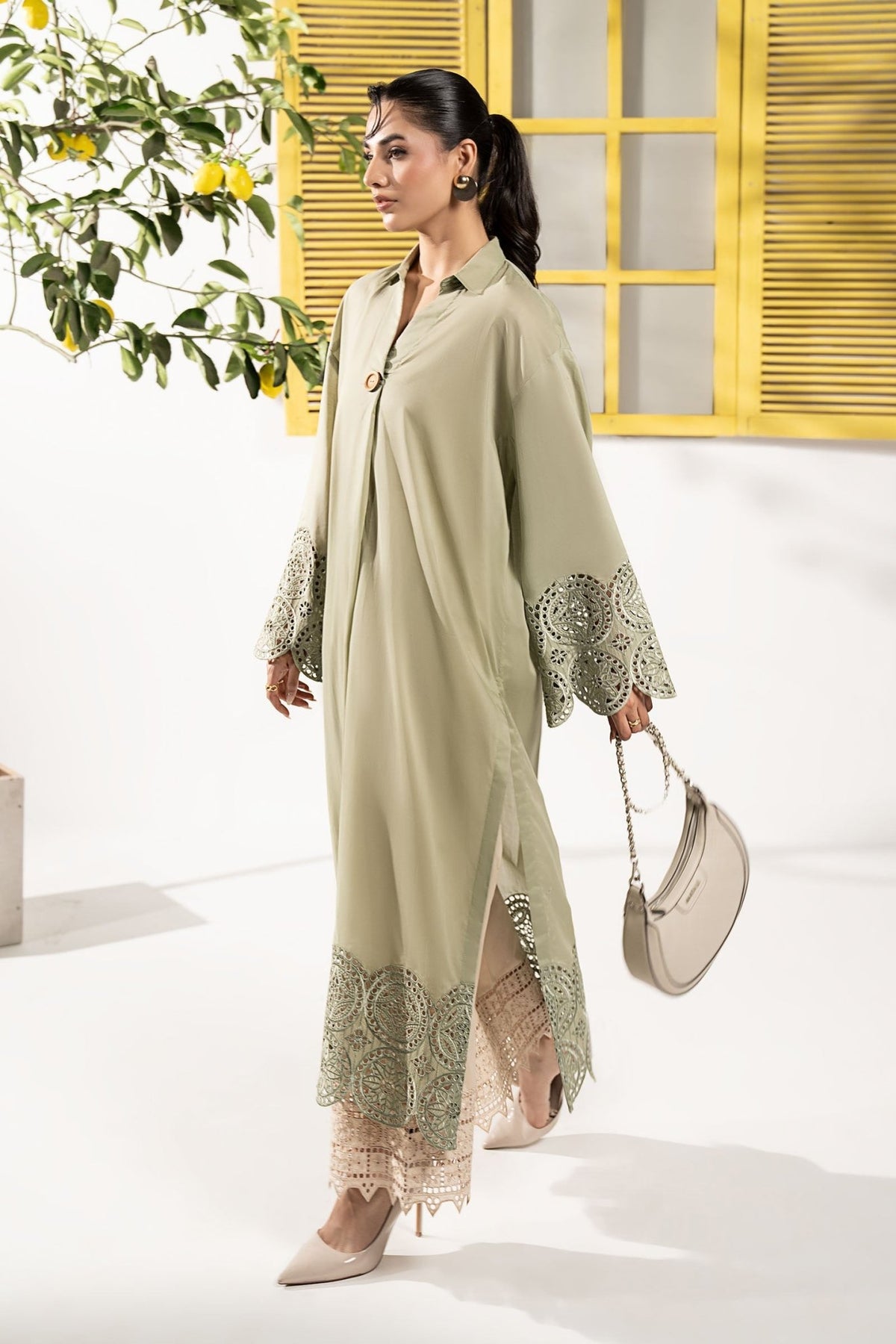 Maria B | RTW | 2 Piece Embroidered Lawn Suit-Brand:Maria B-Type:Luxury Pret-Green - House of Maryam- Buy in UK, USA