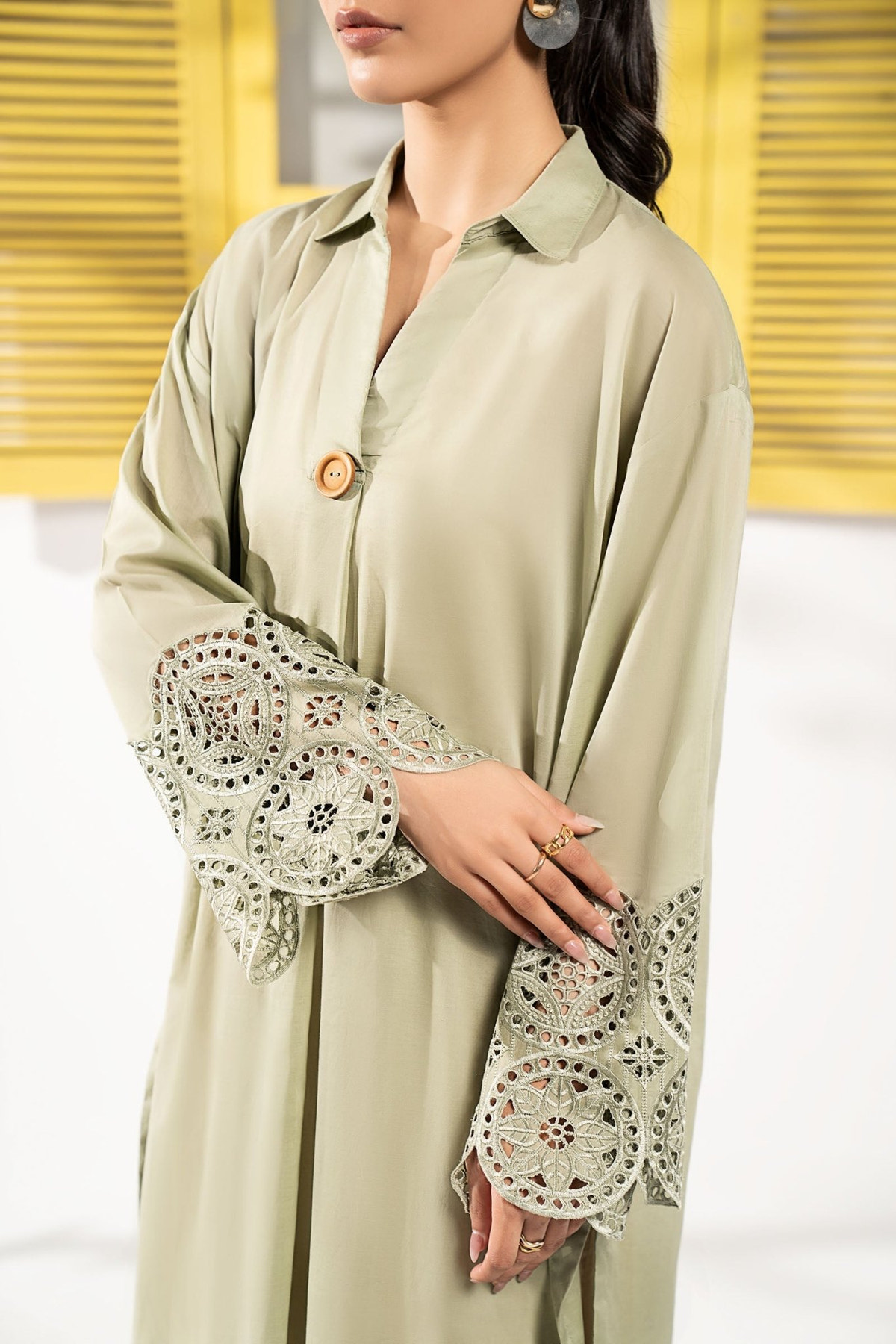 Maria B | RTW | 2 Piece Embroidered Lawn Suit-Brand:Maria B-Type:Luxury Pret-Green - House of Maryam- Buy in UK, USA