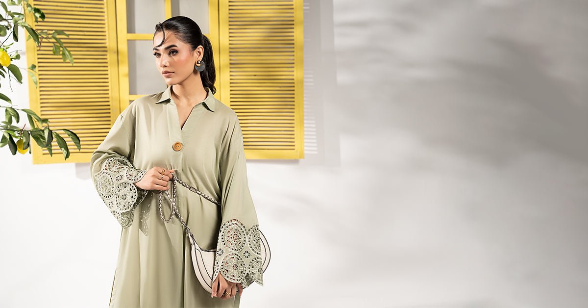 Maria B | RTW | 2 Piece Embroidered Lawn Suit-Brand:Maria B-Type:Luxury Pret-Green - House of Maryam- Buy in UK, USA