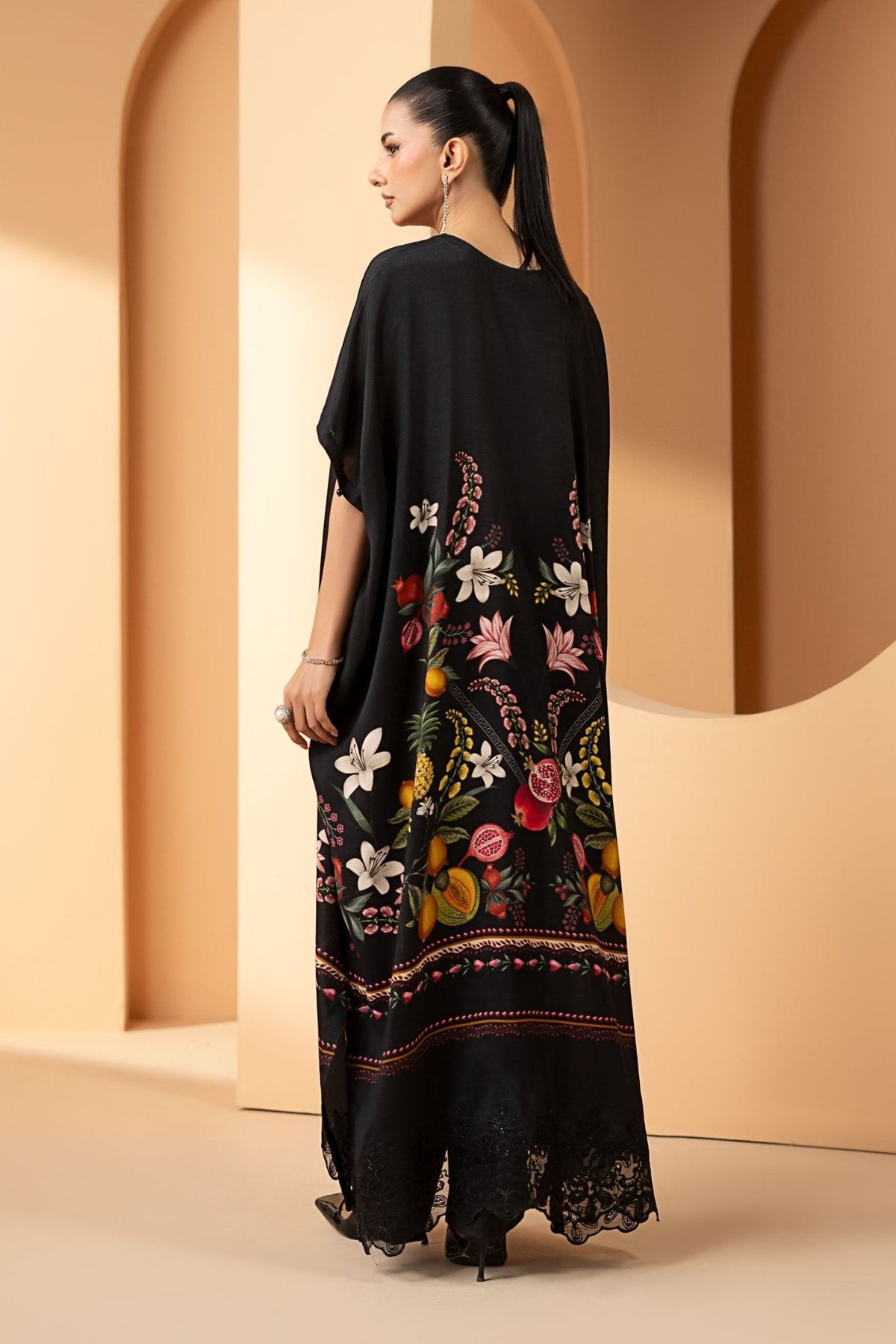 Maria B | RTW | 2 Piece Embroidered Raw Silk Suit-Brand:Maria B-Type:Luxury Pret-Black - House of Maryam- Buy in UK, USA