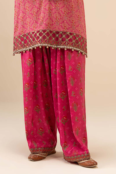 Maria B | RTW | 2 Piece Embroidered Raw Silk Suit-Brand:Maria B-Type:Luxury Pret-Pink - House of Maryam- Buy in UK, USA