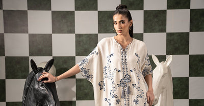 Maria B | RTW | 2 Piece Embroidered Raw Silk Suit-Brand:Maria B-Type:Luxury Pret-White - House of Maryam- Buy in UK, USA