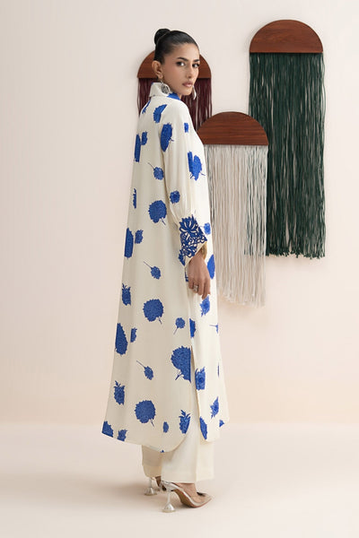 Maria B | RTW | 2 Piece Embroidered Raw Silk Suit-Brand:Maria B-Type:Luxury Pret-White - House of Maryam- Buy in UK, USA