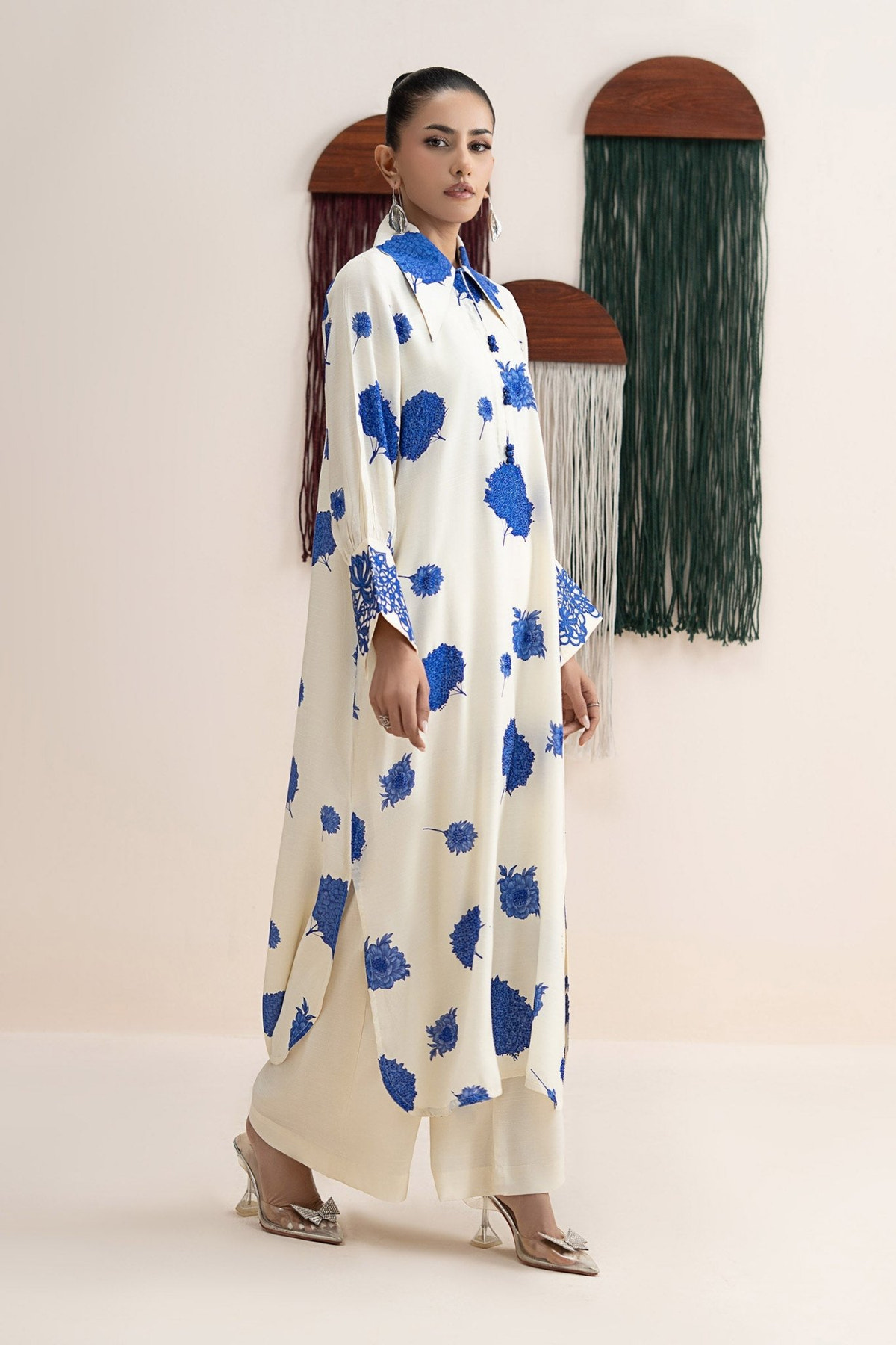 Maria B | RTW | 2 Piece Embroidered Raw Silk Suit-Brand:Maria B-Type:Luxury Pret-White - House of Maryam- Buy in UK, USA