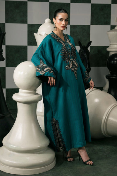 Maria B | RTW | 2 Piece Embroidered Striped Cotton Suit-Brand:Maria B-Type:Luxury Pret-Blue - House of Maryam- Buy in UK, USA