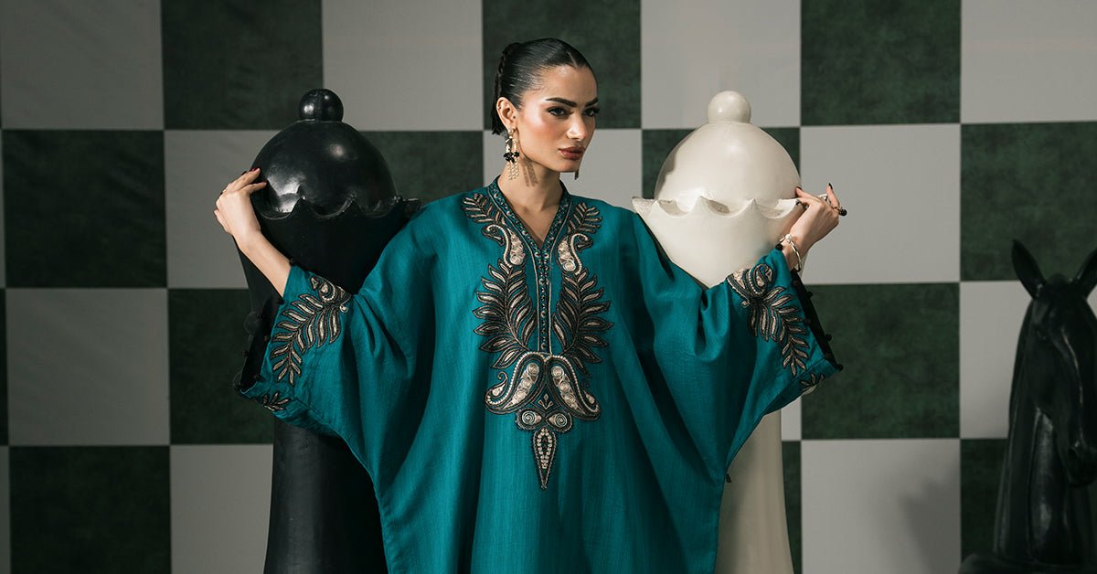 Maria B | RTW | 2 Piece Embroidered Striped Cotton Suit-Brand:Maria B-Type:Luxury Pret-Blue - House of Maryam- Buy in UK, USA