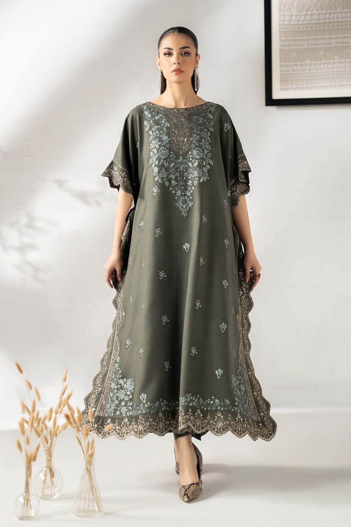 Maria B | RTW | 2 Piece Embroidered Woven Suit-Brand:Maria B-Type:Luxury Pret-Green - House of Maryam- Buy in UK, USA