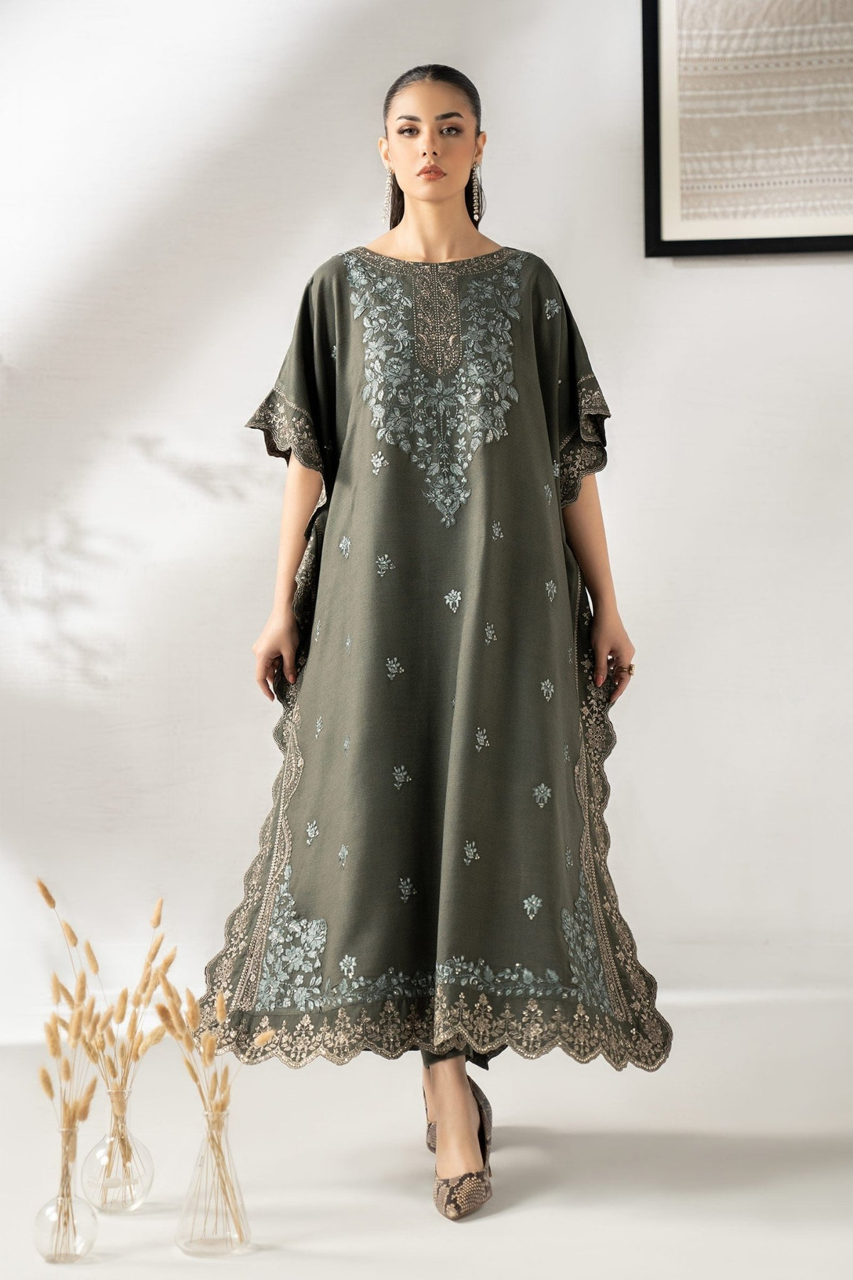 Maria B | RTW | 2 Piece Embroidered Woven Suit-Brand:Maria B-Type:Luxury Pret-Green - House of Maryam- Buy in UK, USA