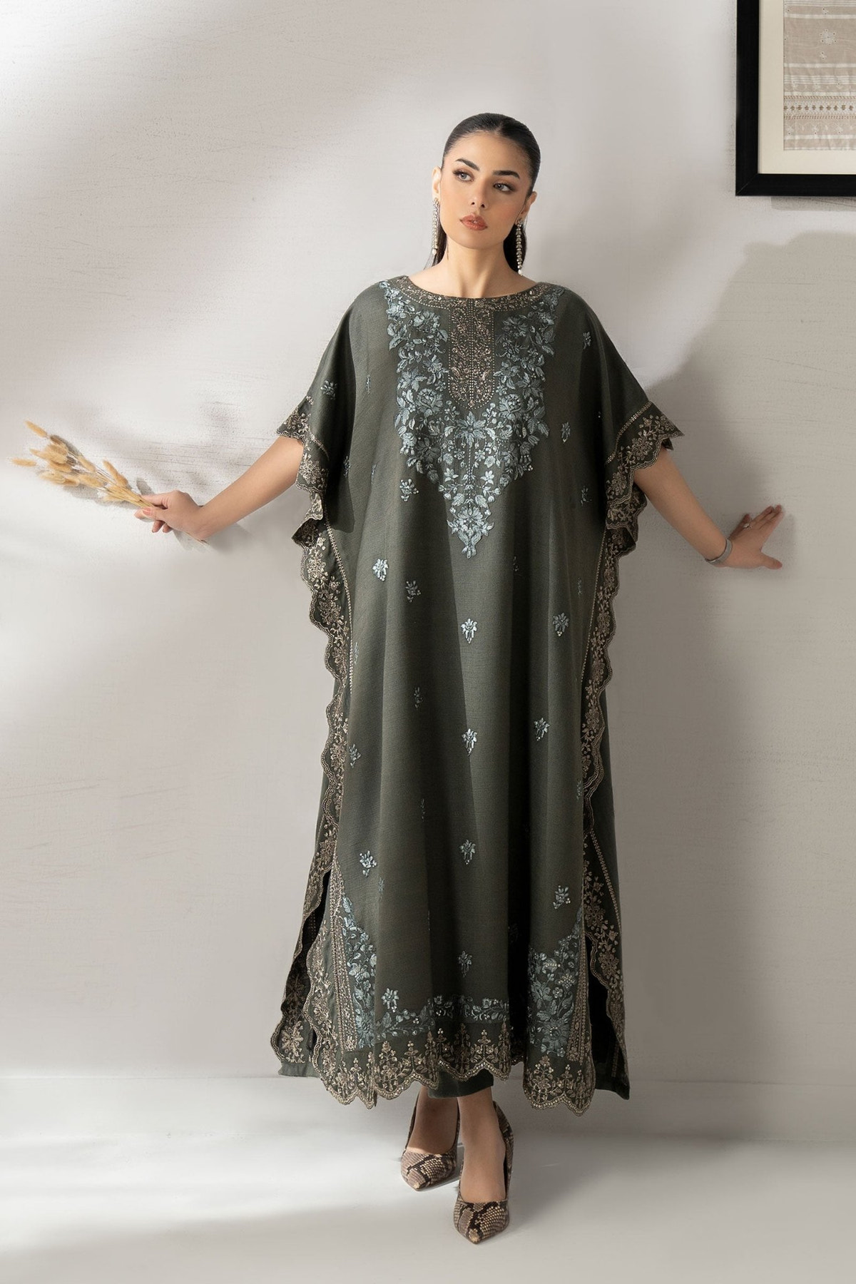 Maria B | RTW | 2 Piece Embroidered Woven Suit-Brand:Maria B-Type:Luxury Pret-Green - House of Maryam- Buy in UK, USA