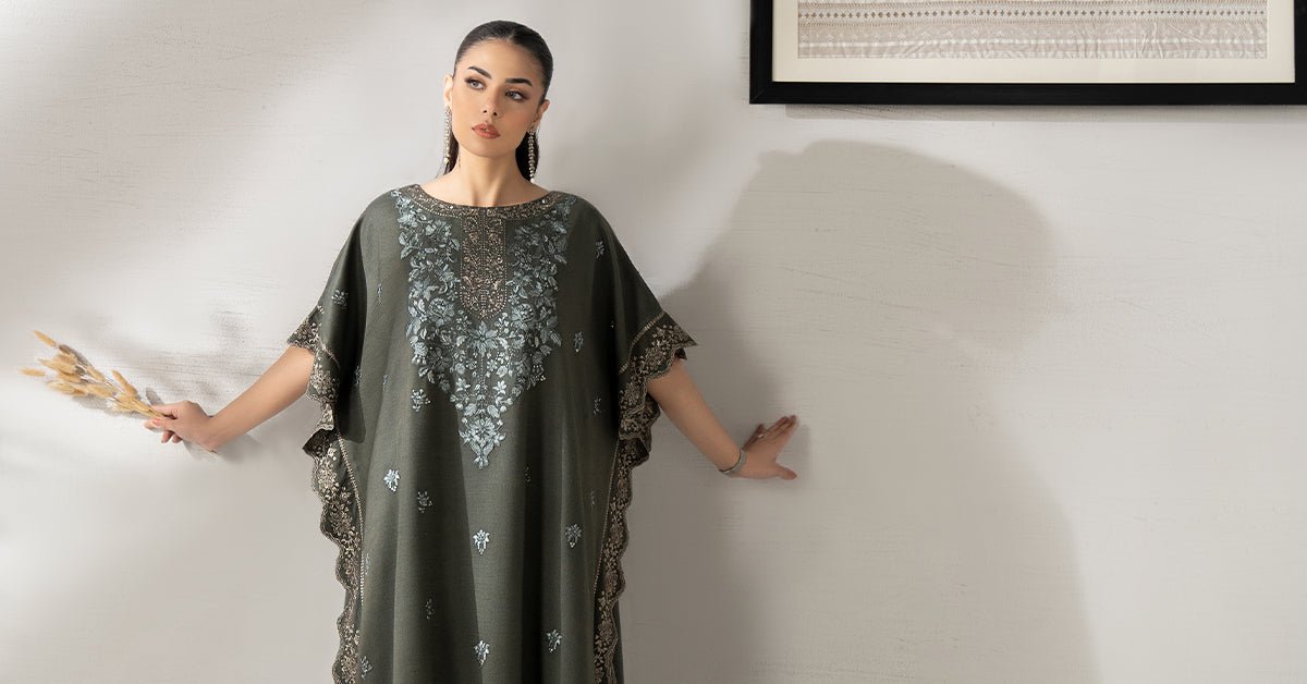 Maria B | RTW | 2 Piece Embroidered Woven Suit-Brand:Maria B-Type:Luxury Pret-Green - House of Maryam- Buy in UK, USA