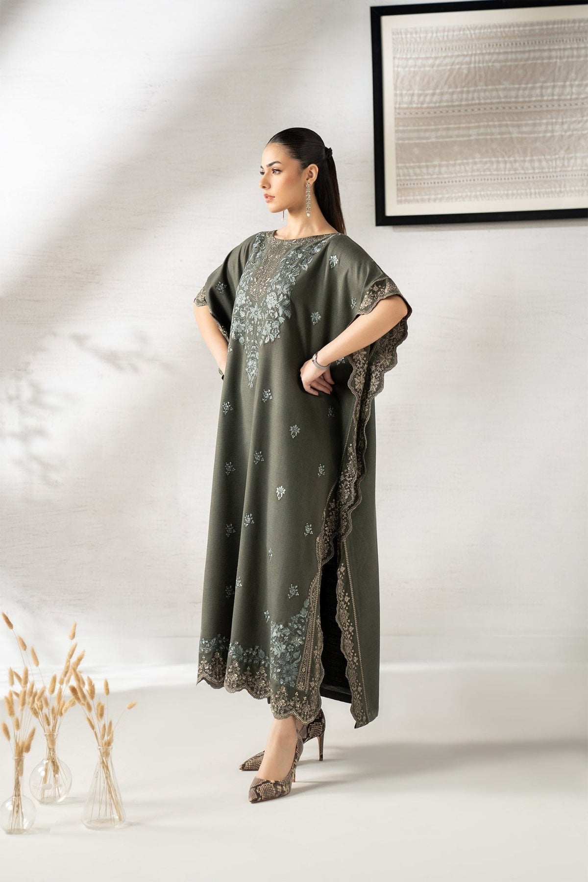 Maria B | RTW | 2 Piece Embroidered Woven Suit-Brand:Maria B-Type:Luxury Pret-Green - House of Maryam- Buy in UK, USA