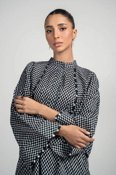 Maria B | RTW | 2 Piece Printed Lawn Suit-Brand:Maria B-Type:Luxury Pret-Black - House of Maryam- Buy in UK, USA