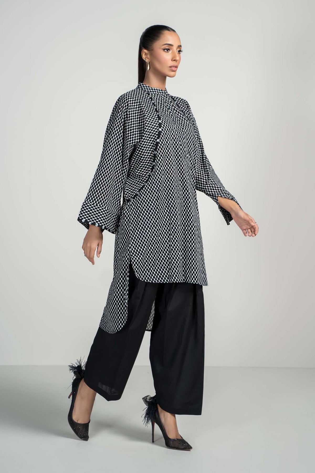 Maria B | RTW | 2 Piece Printed Lawn Suit-Brand:Maria B-Type:Luxury Pret-Black - House of Maryam- Buy in UK, USA