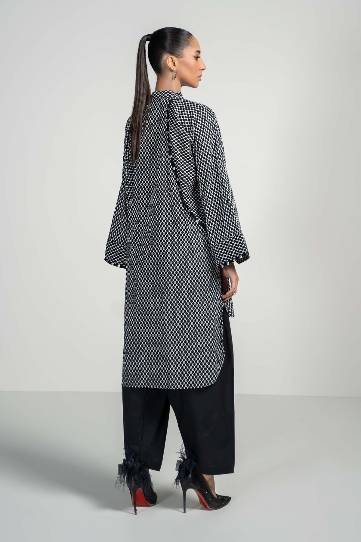 Maria B | RTW | 2 Piece Printed Lawn Suit-Brand:Maria B-Type:Luxury Pret-Black - House of Maryam- Buy in UK, USA